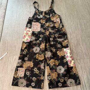 POL Floral Patchwork Overall NWOT